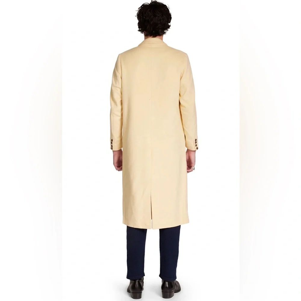 LES TIEN Black Label Cashmere Car Unisex Coat in Canary - Picture 4 of 16